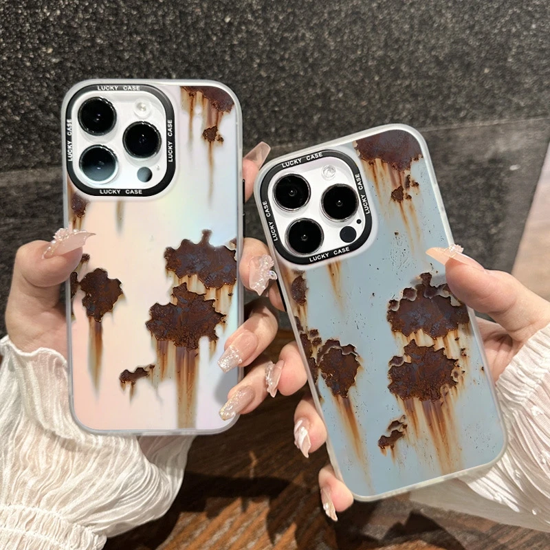 【壳百搭】 适用小米15/华为/苹果/OV/锈迹斑斑渐变小众大孔防摔壳