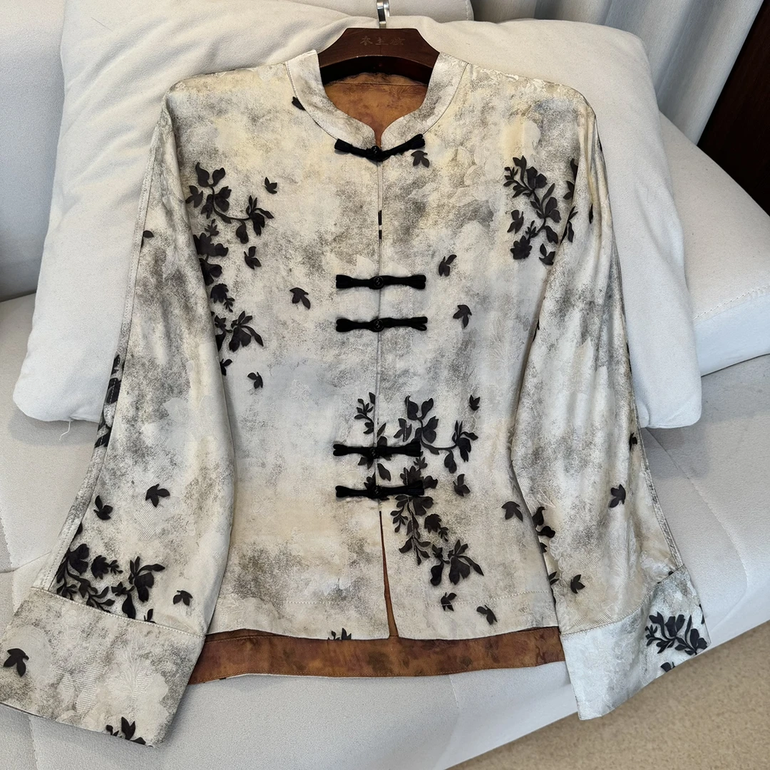 【素影】国风提花外套女2025新款时尚薄款新中式宽松高级百搭小衫