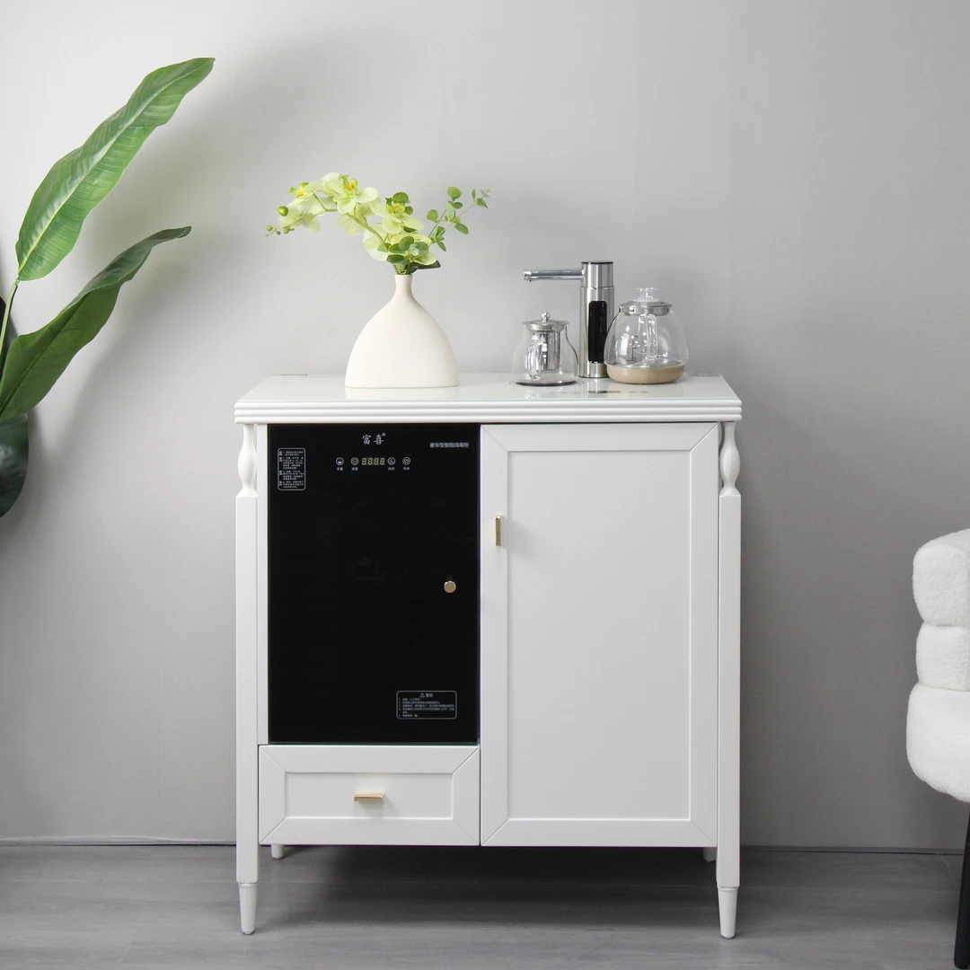 实木餐边柜茶吧柜饮水机消毒柜下置式水桶茶吧机智能语音一体柜