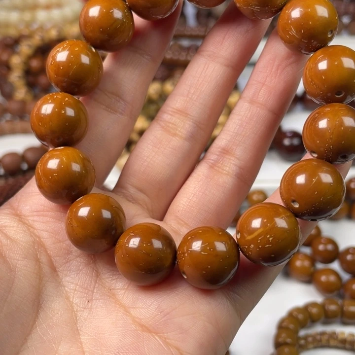 紫金鼠手串15尺寸练手款（多棕线和黄斑）