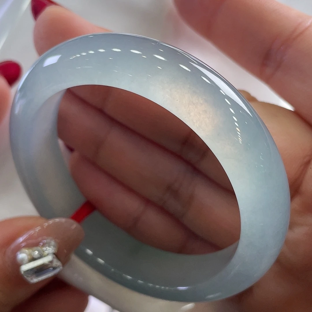 未镶嵌手镯翡翠蓝钢50圈53号 种水毕业包容皮壳