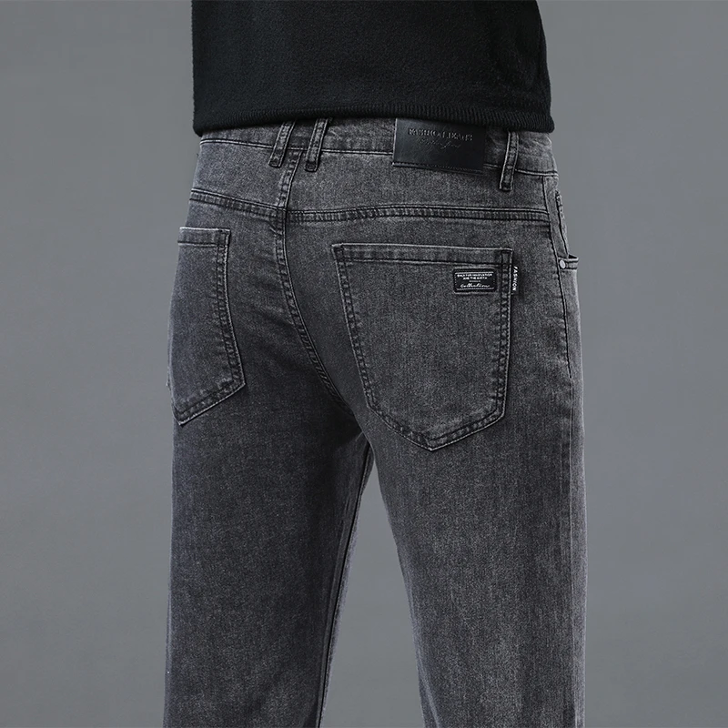 秋季爆款男士牛仔裤男宽松直筒弹力百搭潮流修身时尚休闲长裤子