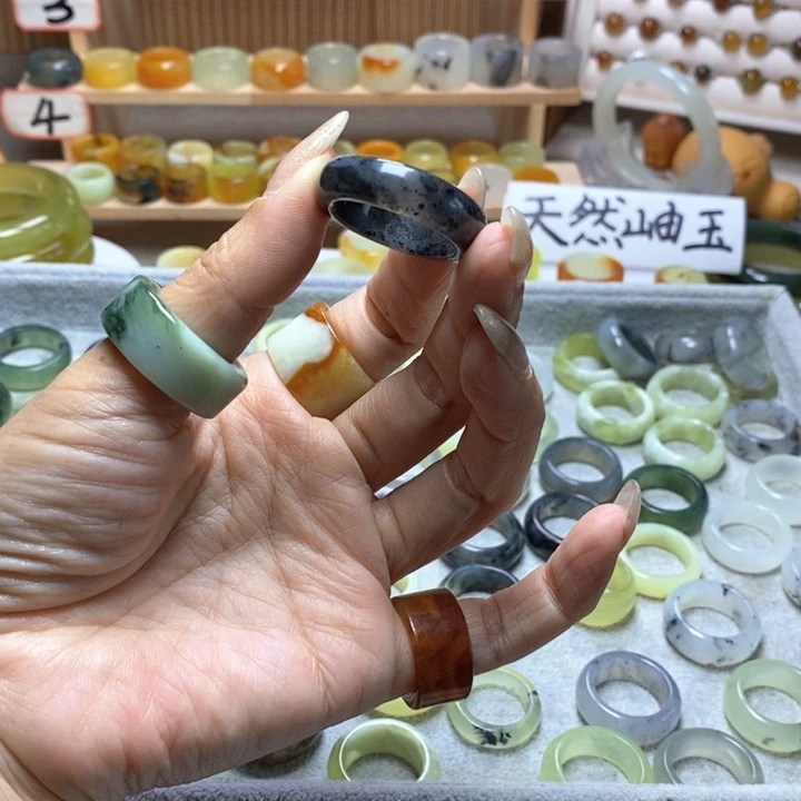 肥***浢岫玉未镶嵌戒指岫玉精品指环内径 22+