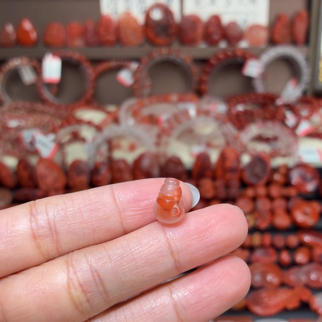 南红玛瑙未镶嵌颈饰三通8+