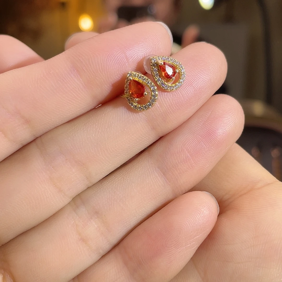 耳饰银S925镶嵌蓝宝石