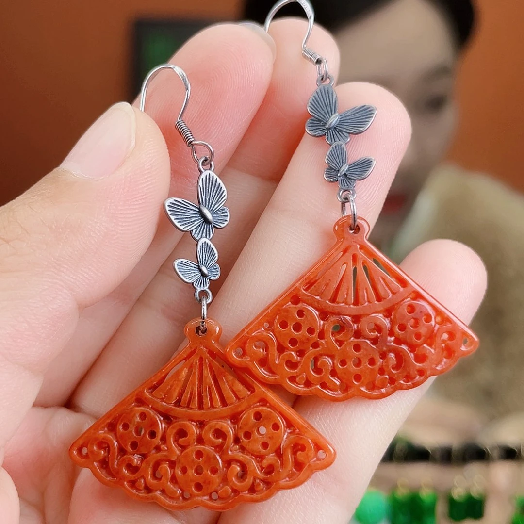 翡翠未镶嵌耳饰饰品