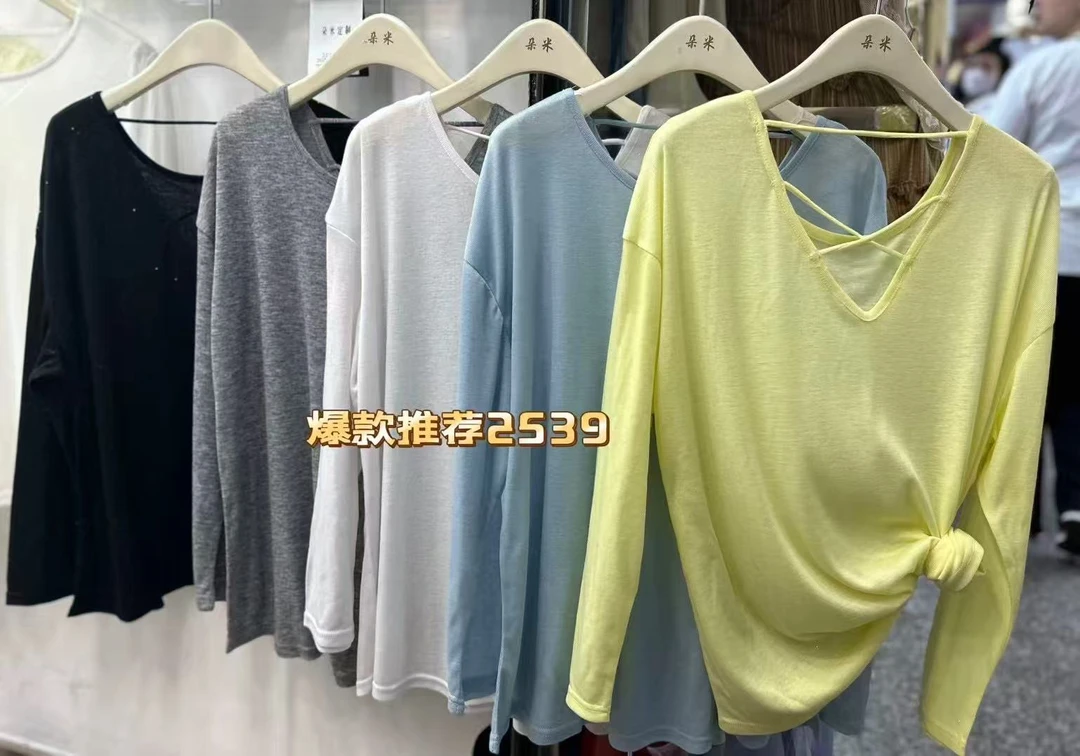 后背交叉镂空设计感宽松长袖罩衫女落肩圆领打底衫2539