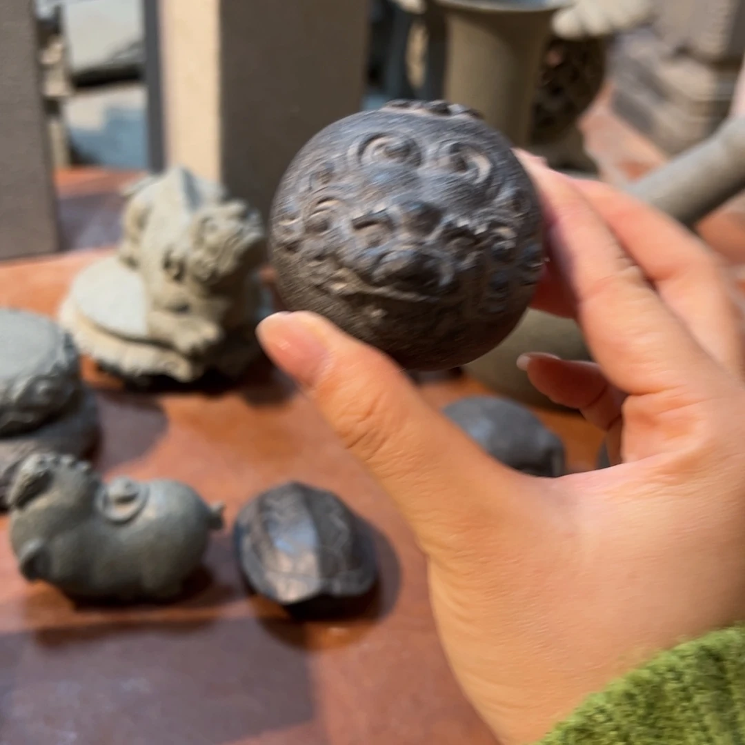 石材乌金石园貔貅摆件