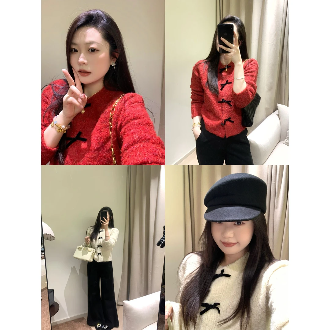 MCc【小香芭蕾】节日氛围感毛圈圈针织毛衣女#3452