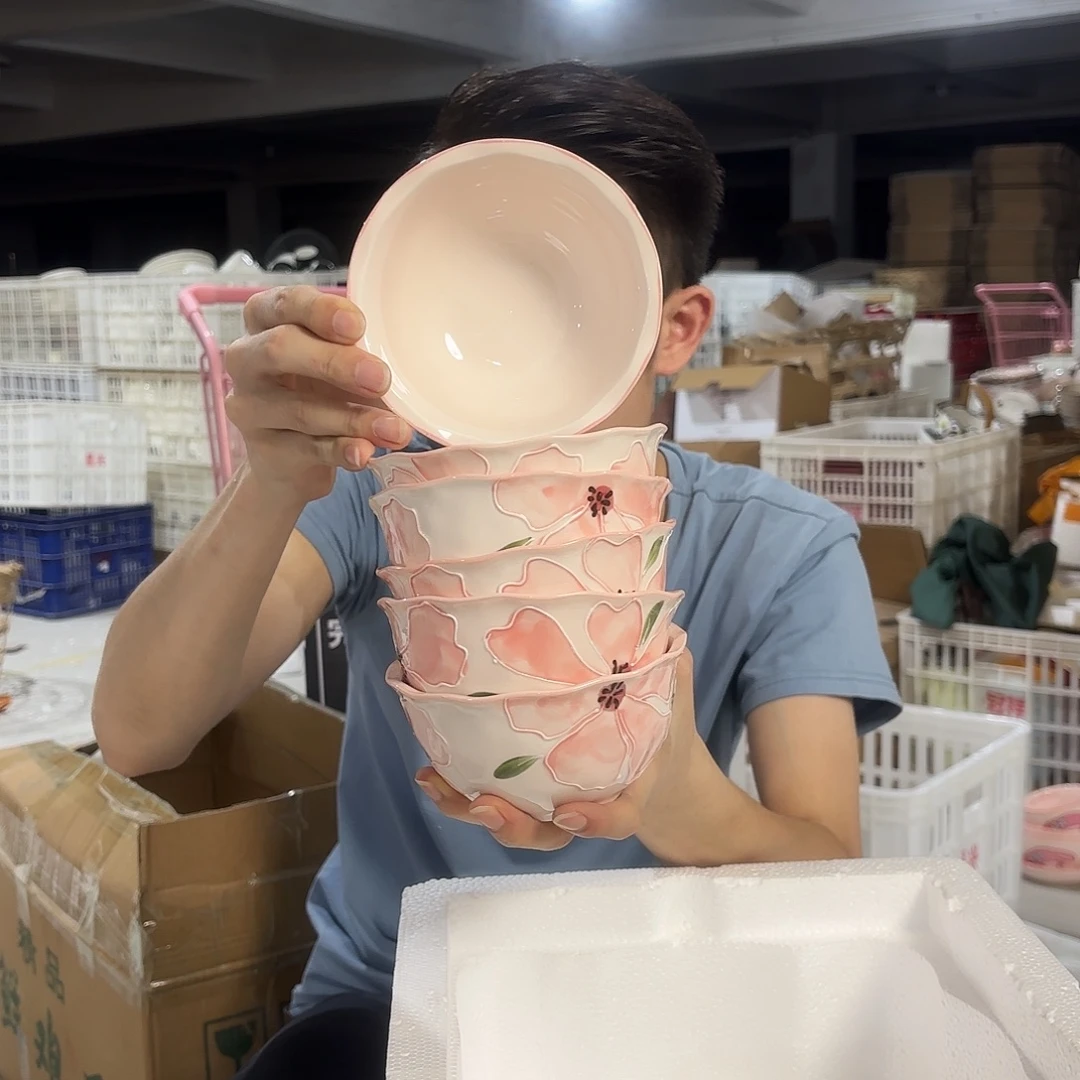 瓷微瑕陶瓷餐具釉下彩5寸