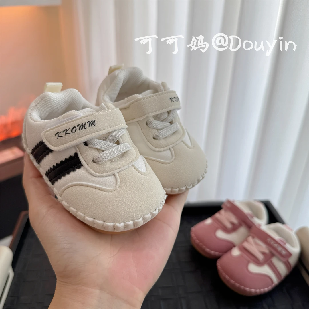 秋季0-1岁男女宝宝防滑软底运动鞋6-12个月婴幼儿拼色百搭学步鞋