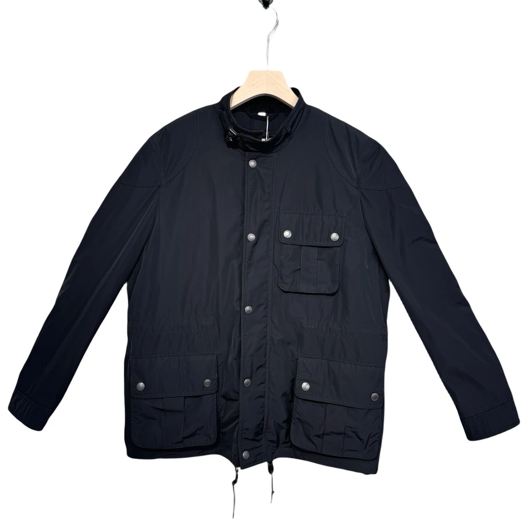 99新 BURBERRY/博柏利 burberry双层黑色尼龙战地夹克外套带内胆