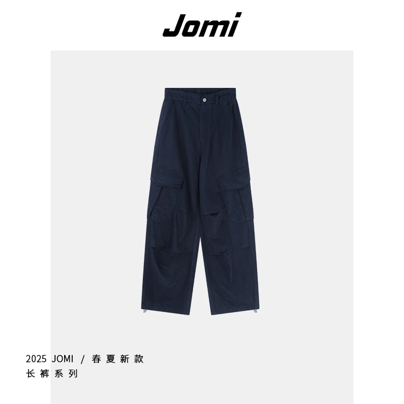 JOMI复古帅气工装裤设计感宽松显瘦直筒休闲裤子