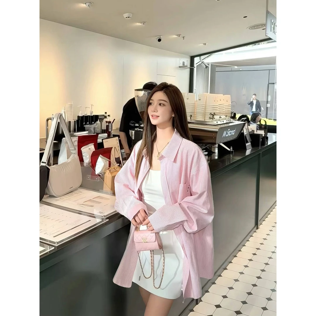 ANDEARDI春夏新款少女感显白ins风宽松长袖衬衫衬衣