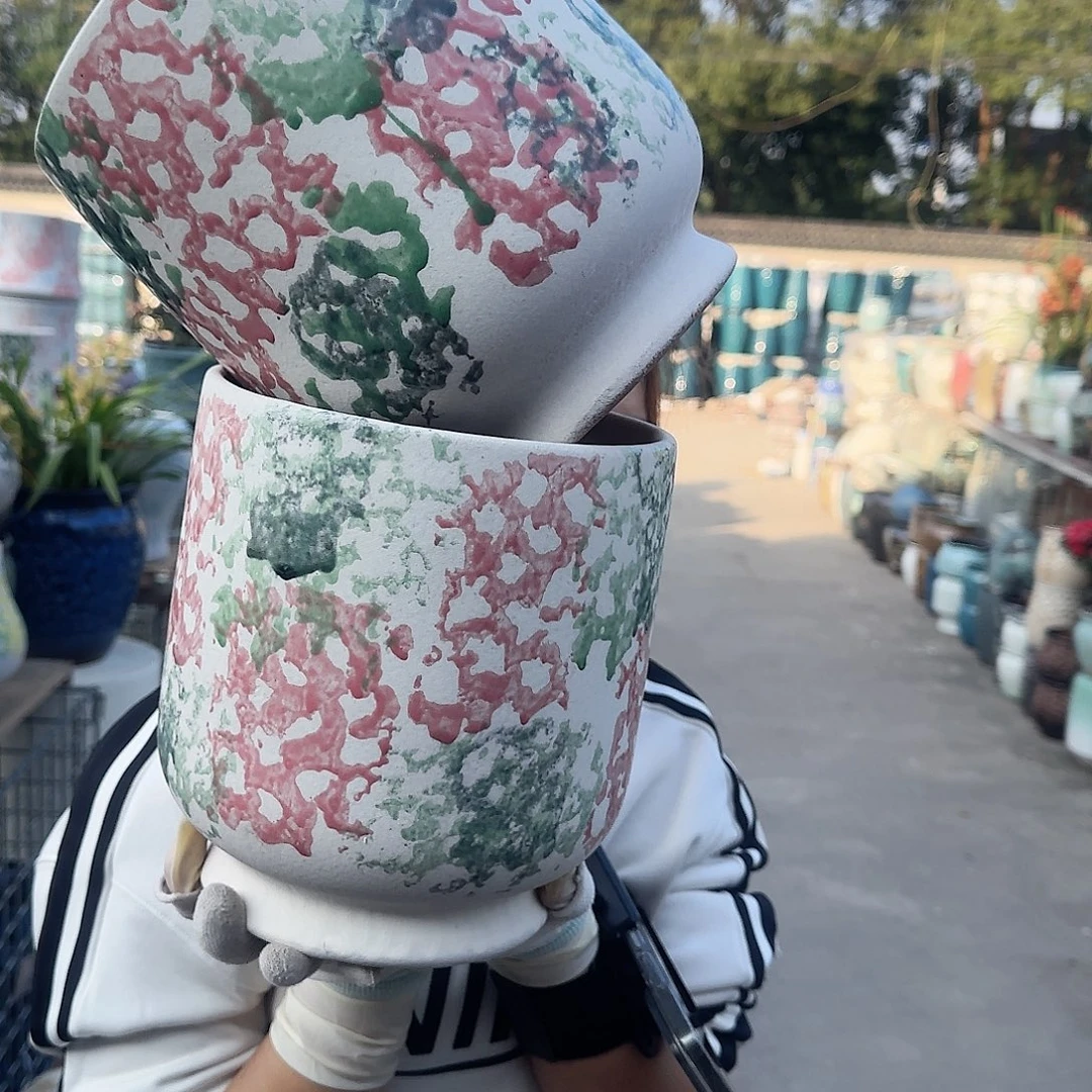 茶壶紫砂王嫂花盆1115-116高23口20