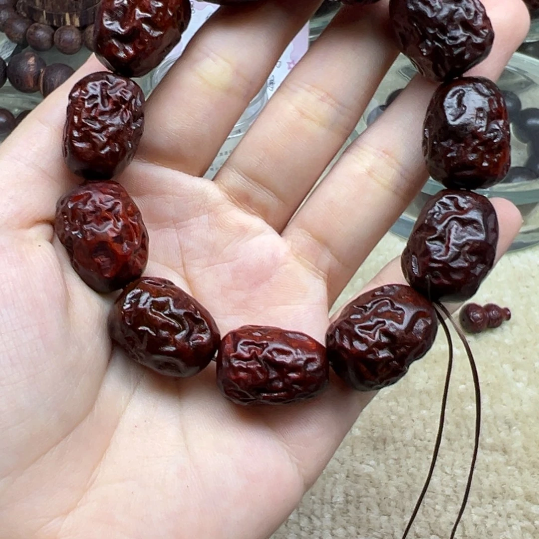 花梨木类海南红降红枣摆件*11