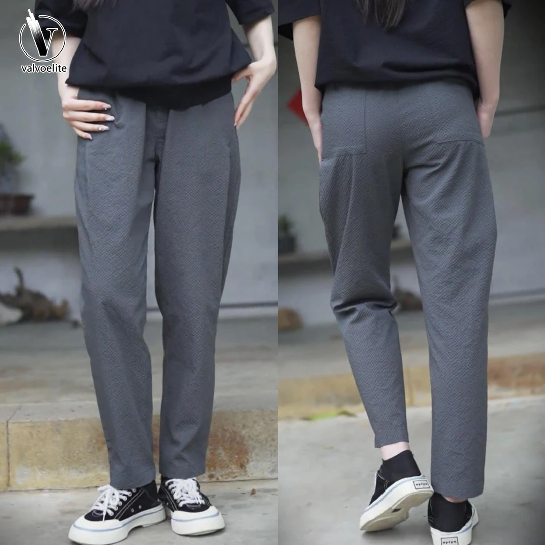 VALVOELITE夏季男潮牌高级感泡泡纱速干休闲裤百搭宽松透气直筒裤