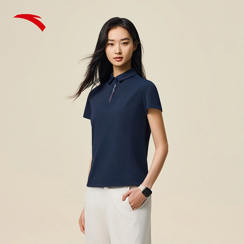 安踏冰肤polo丨简约翻领短袖女装夏季新款跑步训练运动polo衫上衣