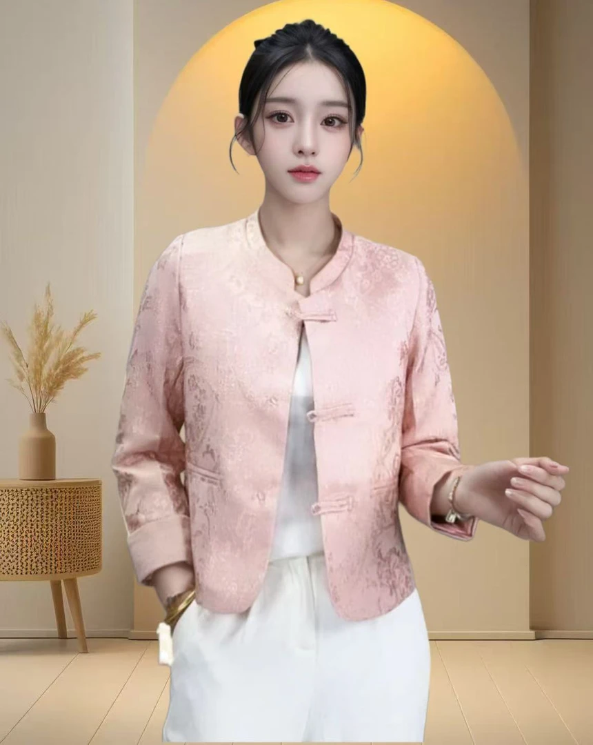 【新国风】2025春夏新中式时尚休闲国潮风小香风上衣女外套J22