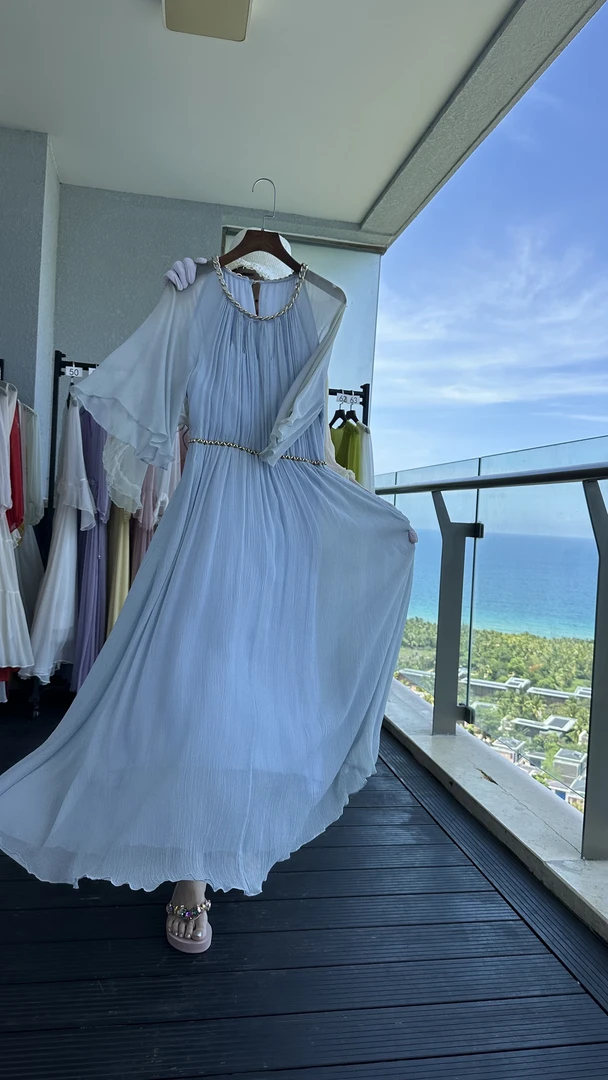 2025新款时尚宽松高端走秀气质女装夏季真丝春夏莫兰迪色23111