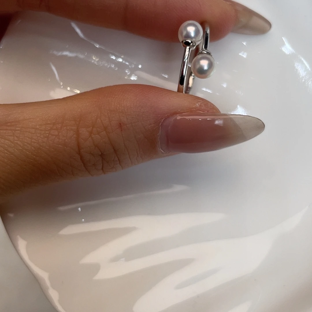 海水珍珠戒指银S925镶嵌