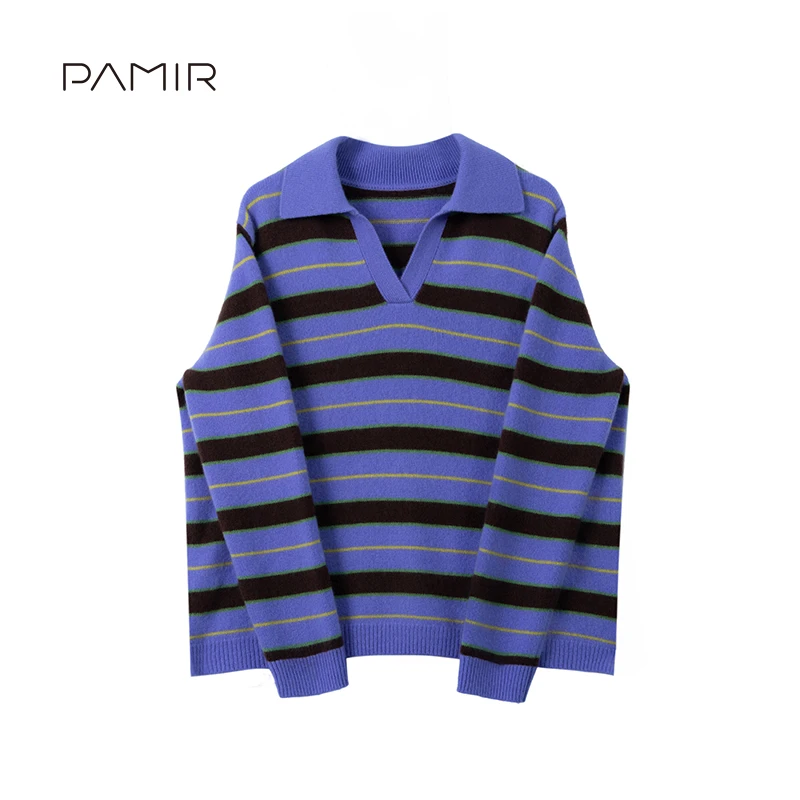【羊羊专属】PAMIR秋冬新款女士翻领精纺羊绒长袖针织衫 LR250