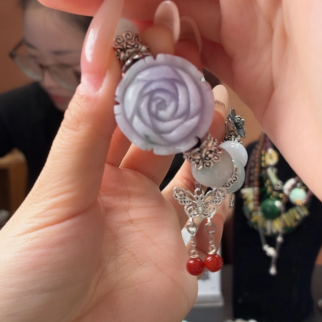 翡翠未镶嵌耳饰手串