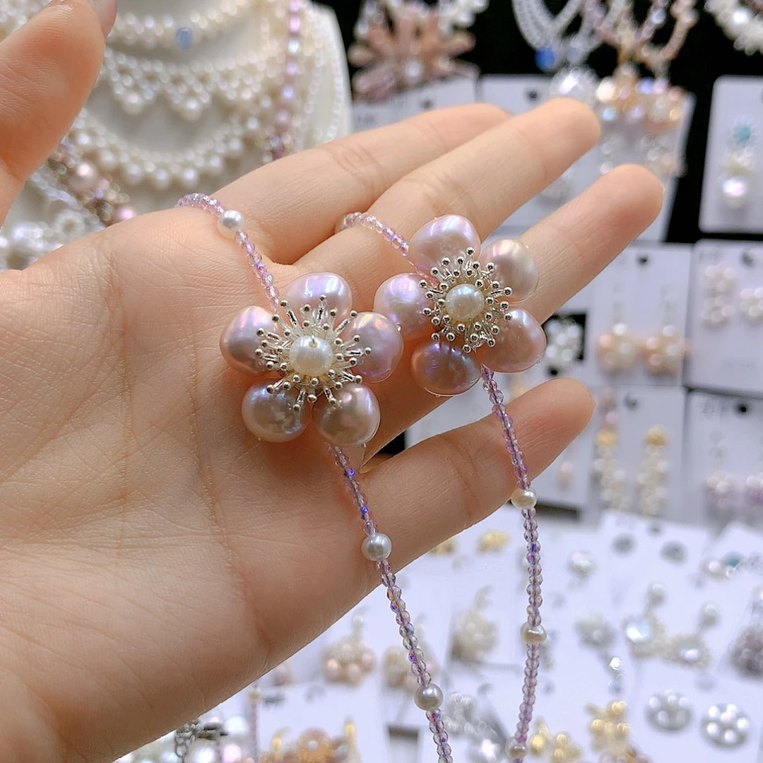 银S925镶嵌耳饰淡水珍珠瞬*竹