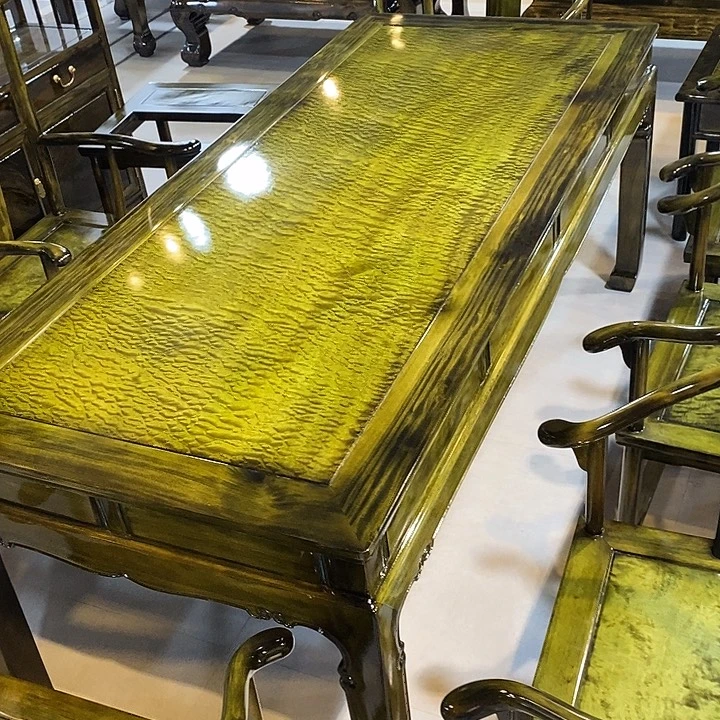 楠木1.98米独板茶桌八件套