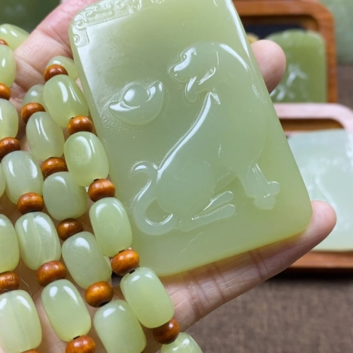 石材祝**安生肖牌子一套