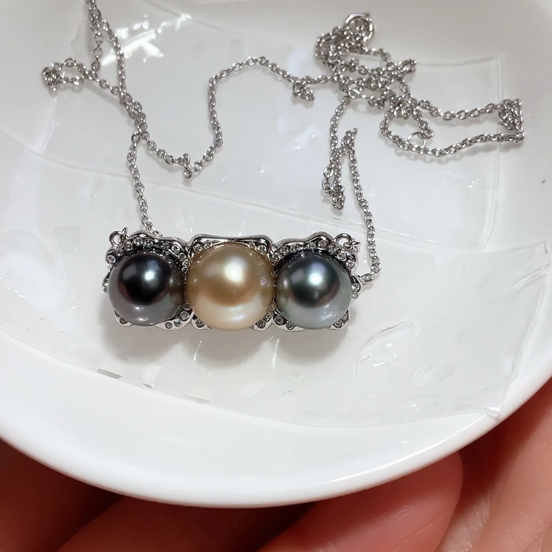 海水珍珠颈饰银S925镶嵌V****