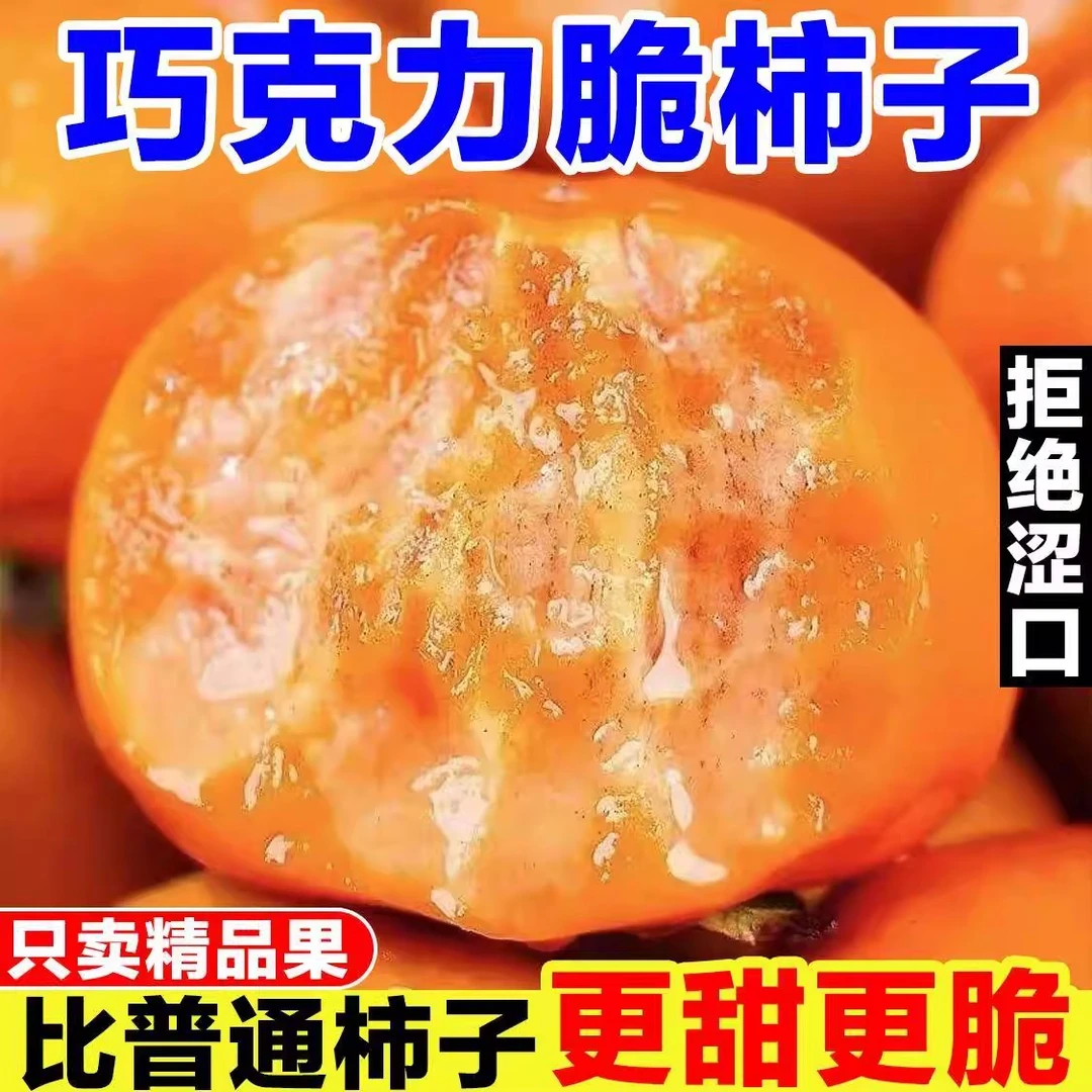 巧克力脆柿子3/5斤新鲜水果脆柿子甜柿子冰糖心当季水果火晶柿子
