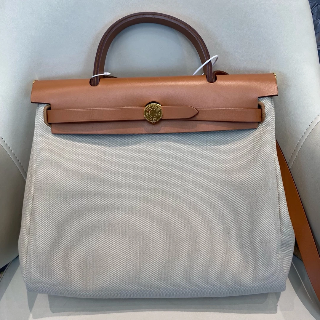 99新 Hermes/爱马仕 爱马仕Hermes herbag31冰川白 Z刻 公价22999