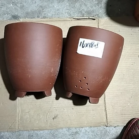 紫砂红泥三角两个