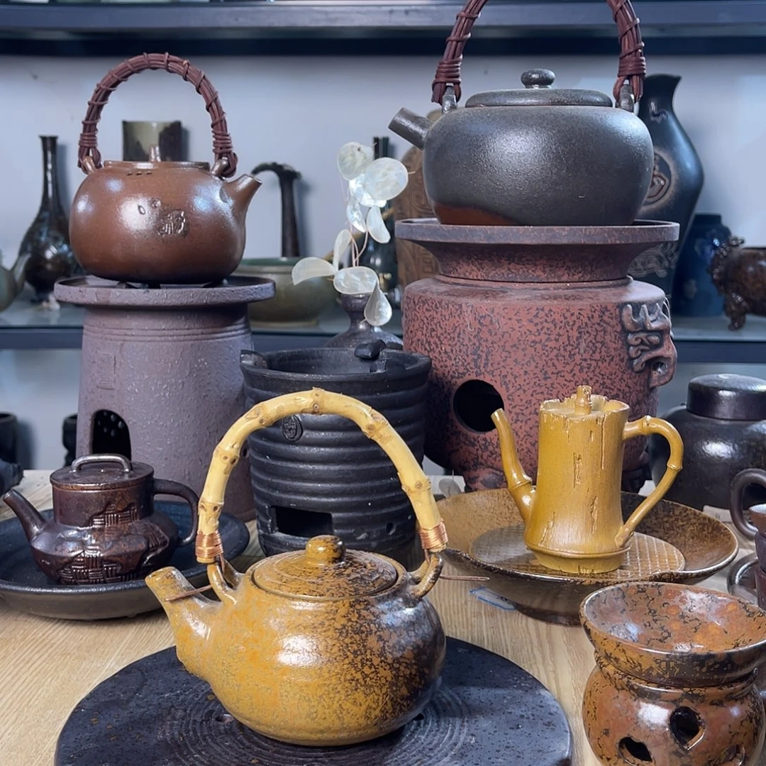 碟紫砂粗陶实用茶器