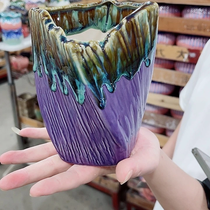 有孔，凑10元包邮陶瓷花盆发货！