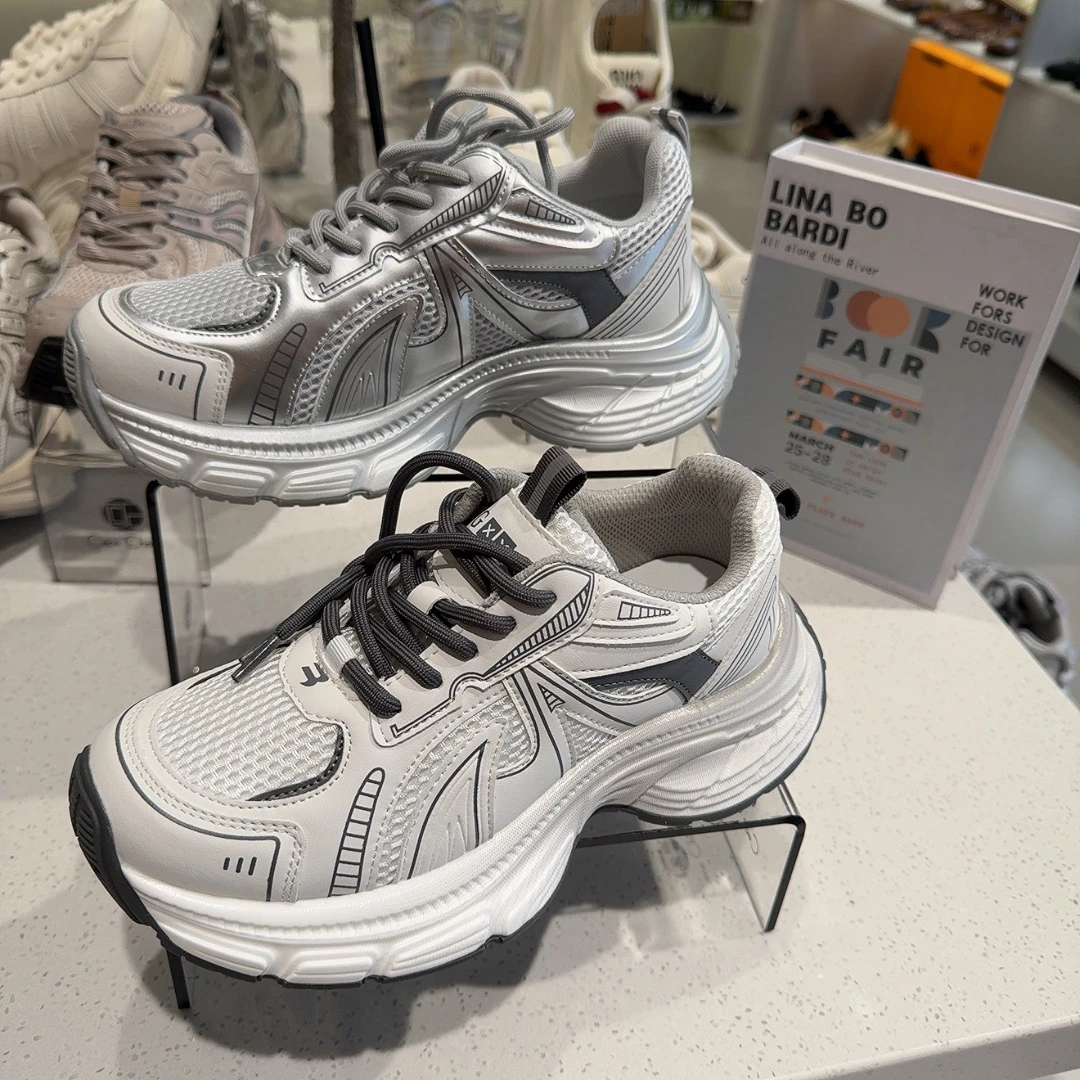 完美鞋店时尚老爹鞋网红百搭夏季透气春季厚底网面潮流潮鞋