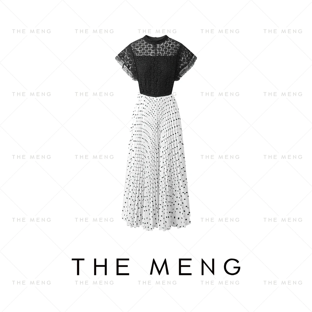 THE MENG【波点千金】优雅浪漫通勤显瘦短袖连衣裙#M252G0241