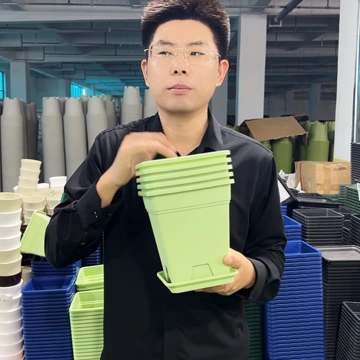 清仓方盆口16高18果绿5只带托