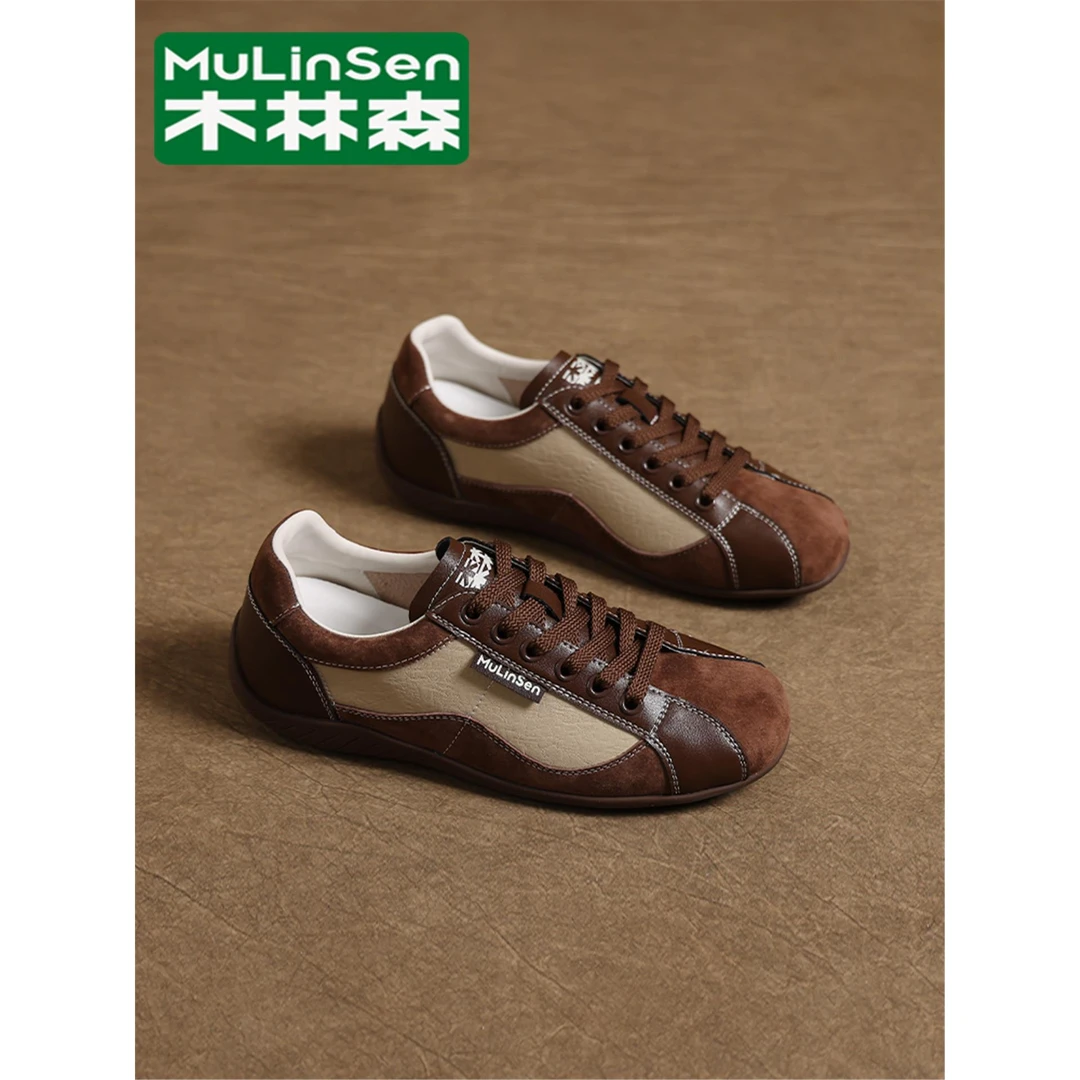 木林森鞋子女2025新款爆款秋季德训赛车复古德比平底休闲百搭板鞋