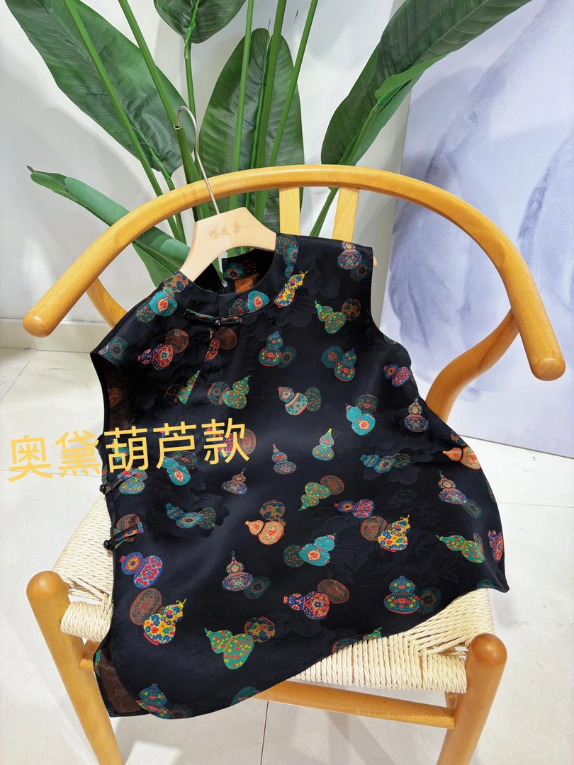 DY2860樱美嘉桑蚕丝夏季新款新香云纱真丝桑蚕丝香云纱衣服女