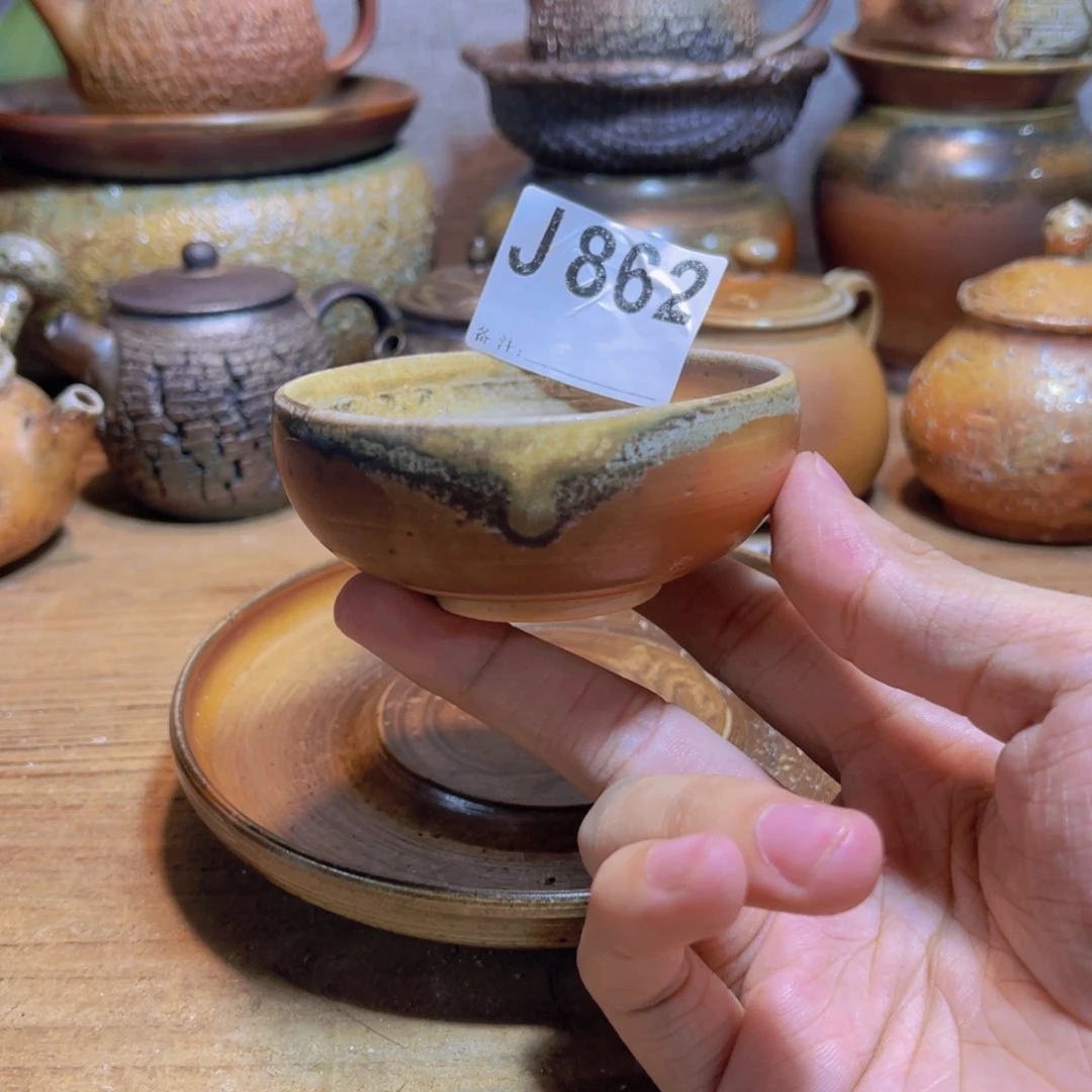 纯手工制作工艺（柴烧）裸烧纯手工制作柴烧杯862