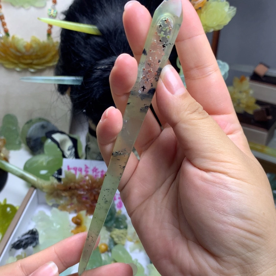 未镶嵌蛇纹石玉发簪