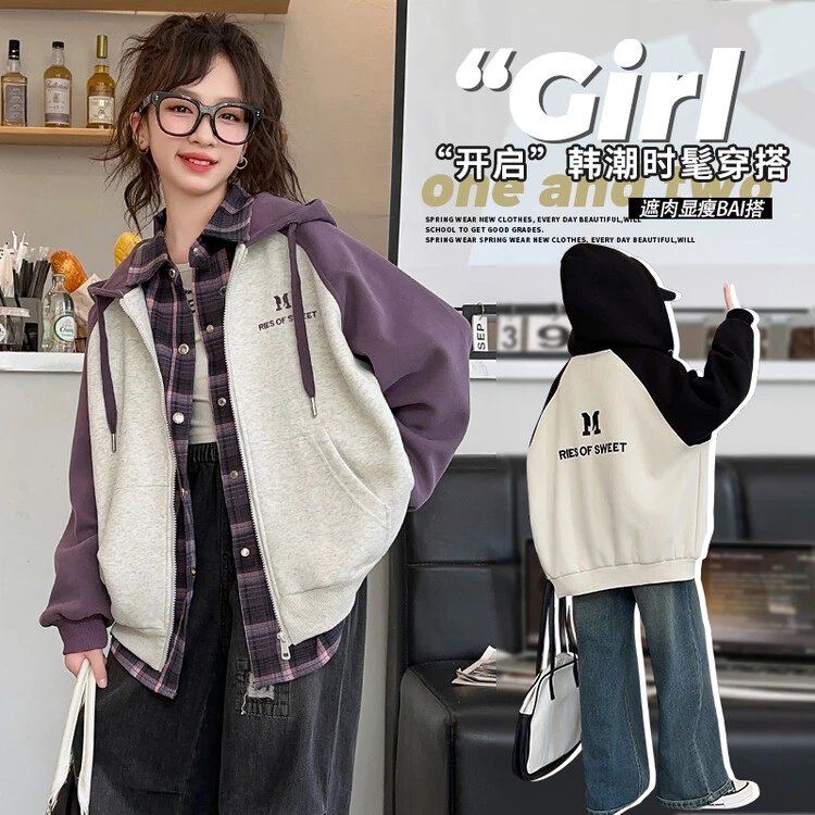 女童棒球服外套春秋2025新款大童洋气网红拉链衫儿童秋季夹克上衣