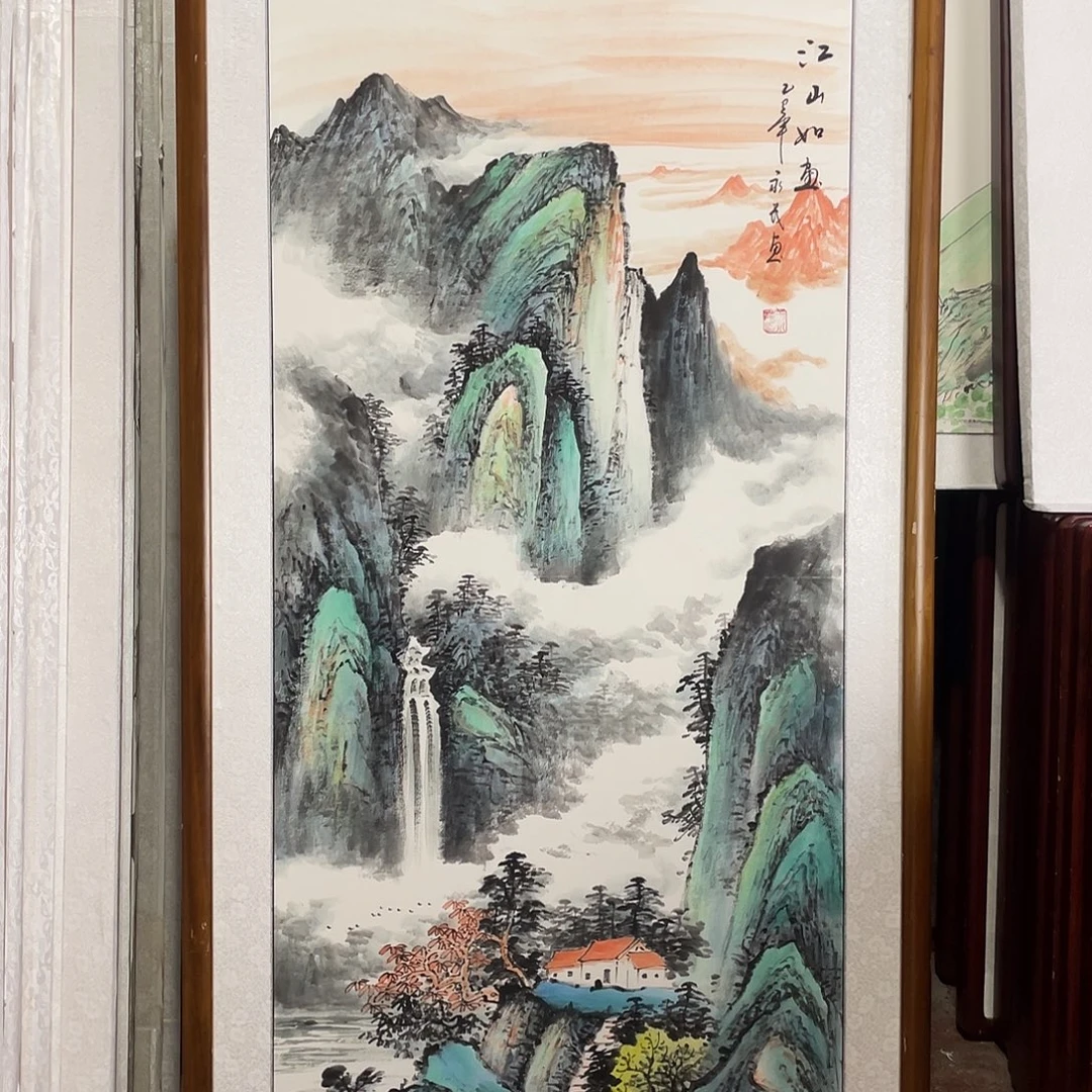 国画带框尺寸63*123厘米
