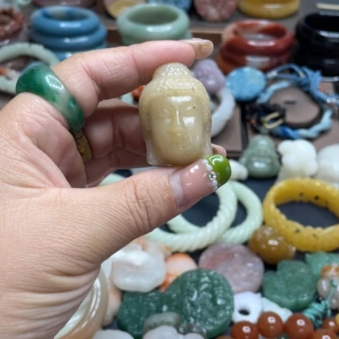 合金石英质玉（黄龙玉）手链