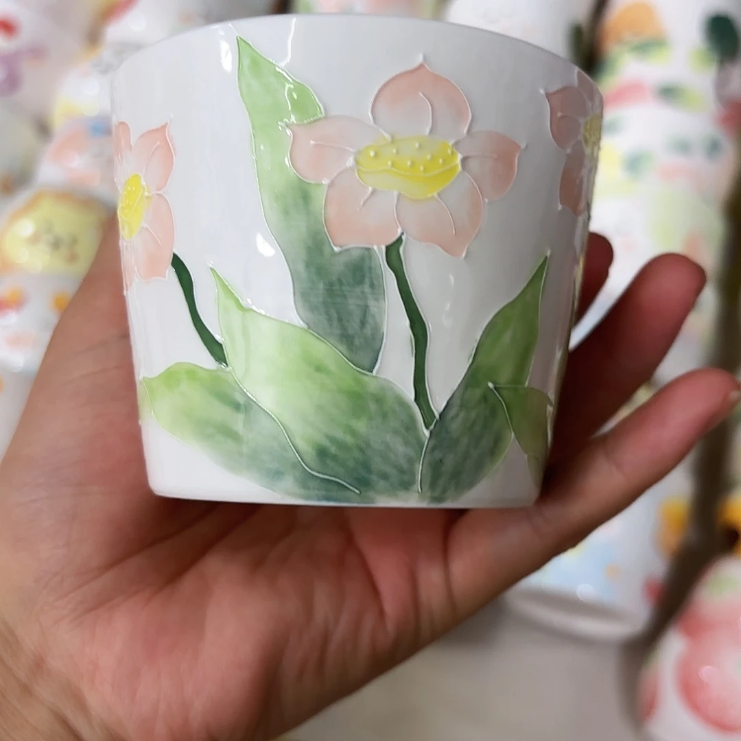 养***x手绘创意高温釉下彩陶瓷
