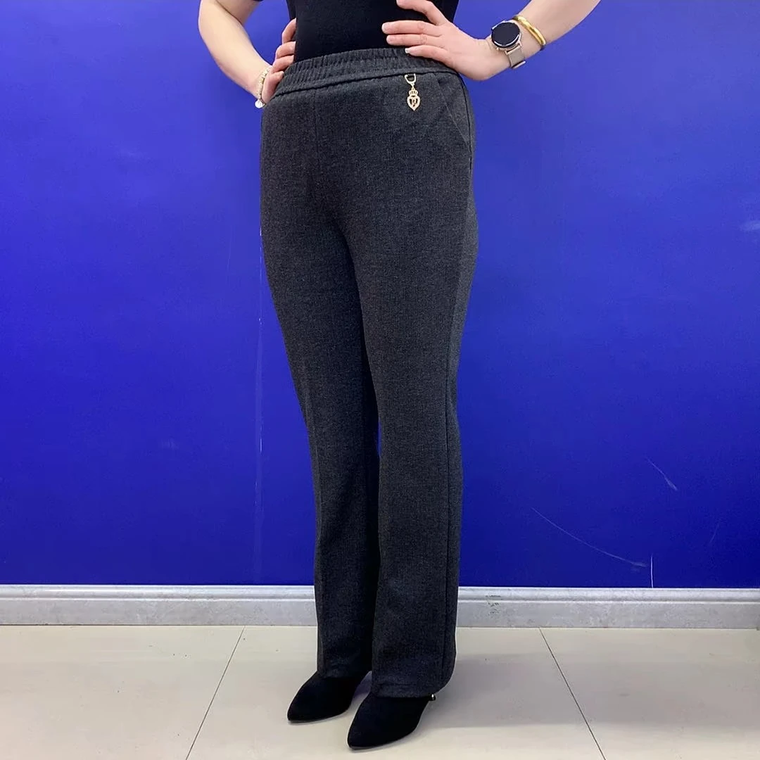 红舒雅6808挂链时尚直筒裤