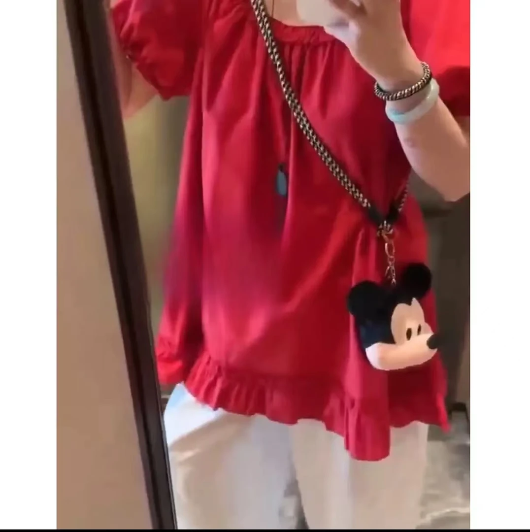 公主复古花边娃娃衫休闲阔腿裤显瘦宽松大码女装699125衣699123裤