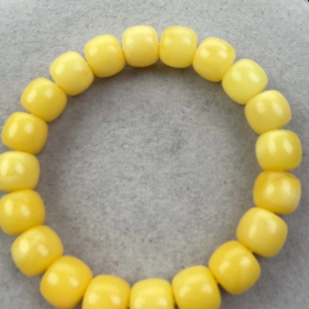 蜜蜡未镶嵌手串纯天然俄料奶黄10*9腕口15*